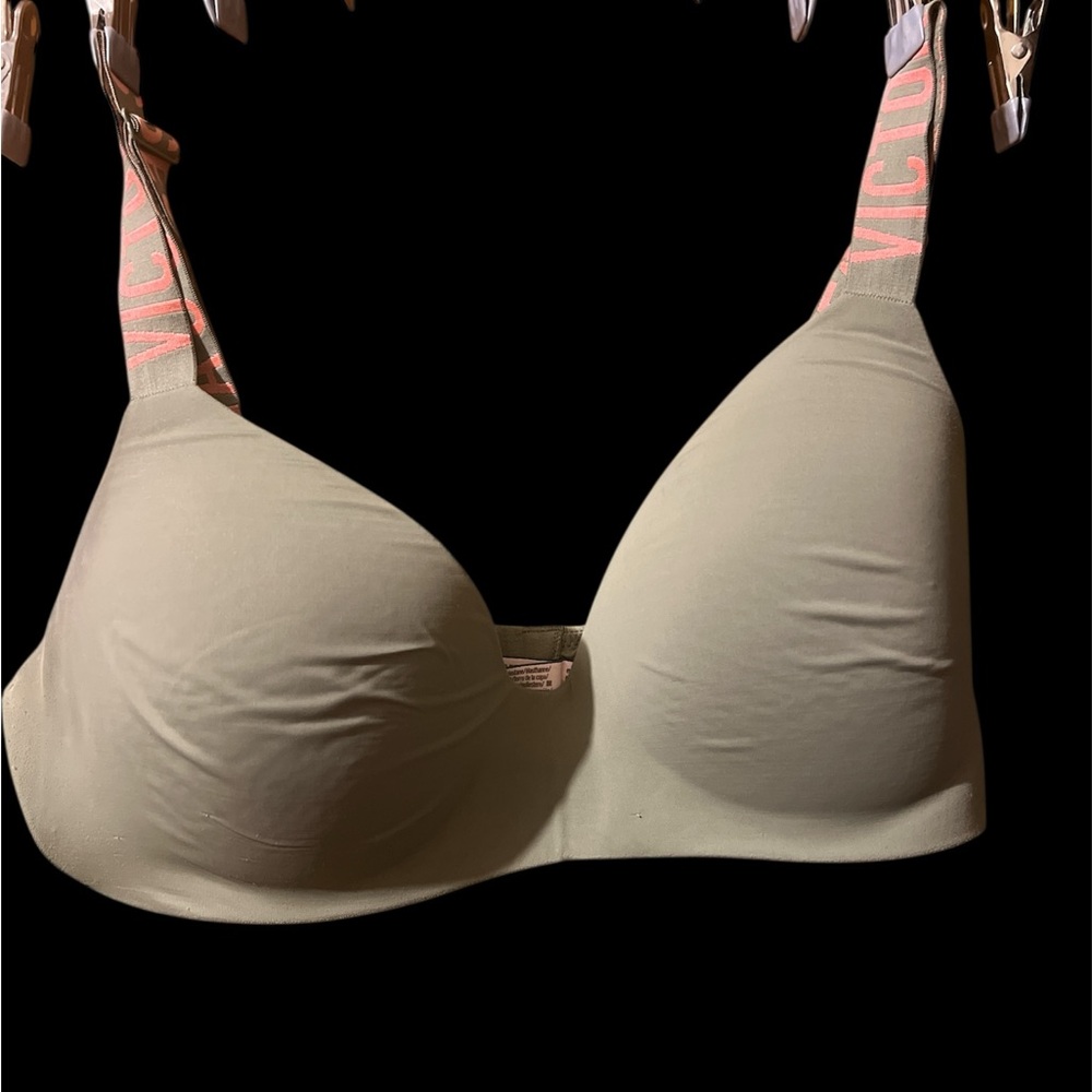 Victoria's Secret Light Beige Bra with Pink Straps